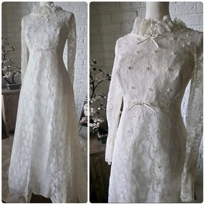 VTG 1960s Wedding Gown, Pearl, Bow, Bow Detail, Bridal Originals, Union